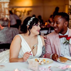You'll need to fan yourself from the pink suit & striped dress at this romantic Sunday wedding