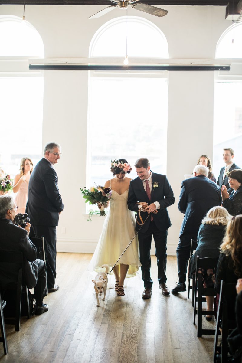 Champagne wishes & flower crown dreams at this Thursday evening dinner party wedding