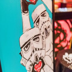 Salter Mason DragonStudio Mason008 big - This May the Fourth wedding had dancing storm troopers, original art, & a killer black dress This May the Fourth wedding had dancing storm troopers, original art, & a killer black dress