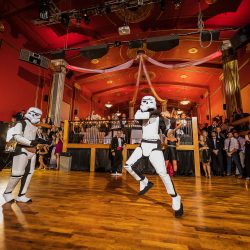 Salter Mason DragonStudio Mason475 big - This May the Fourth wedding had dancing storm troopers, original art, & a killer black dress This May the Fourth wedding had dancing storm troopers, original art, & a killer black dress