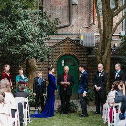 32073845448 04c73b55e2 k - Check the blue velvet wedding dress and matching blazer at this a moody goth-lite wedding Velvet, vegans, & Vincent Price: a moody goth-lite wedding