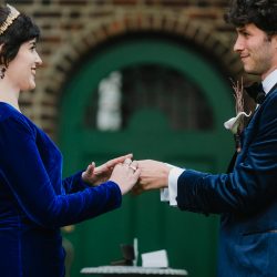 32073848568 1fc04f38fa k - Check the blue velvet wedding dress and matching blazer at this a moody goth-lite wedding Velvet, vegans, & Vincent Price: a moody goth-lite wedding