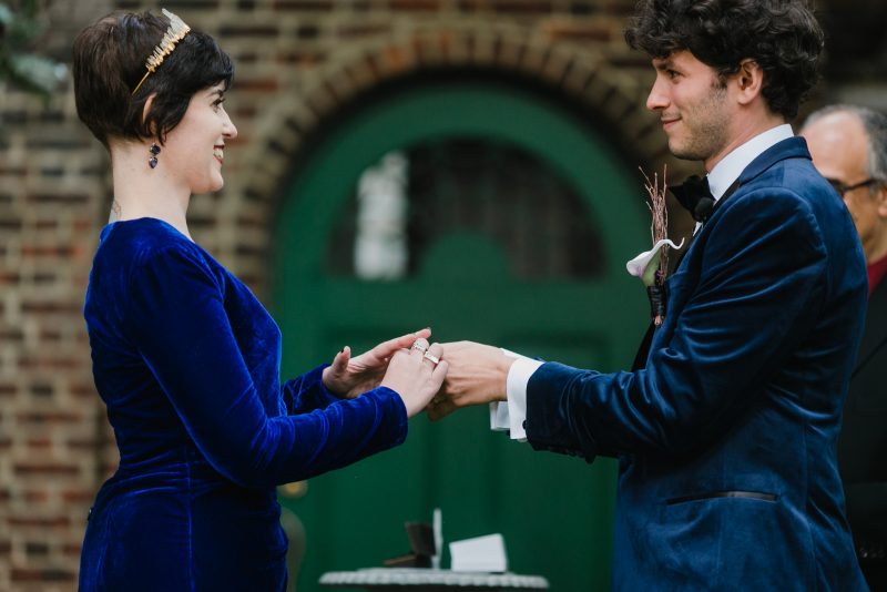 Velvet, vegans, & Vincent Price: a moody goth-lite wedding