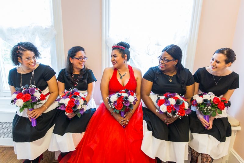 A most "strange and unusual" Beetlejuice wedding (with the movie wedding outfits!)