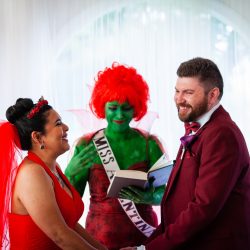 45885131751 4807bc5f4a k - A most "strange and unusual" Beetlejuice wedding (officiated by Miss Argentina!) A most "strange and unusual" Beetlejuice wedding (with the movie wedding outfits!)