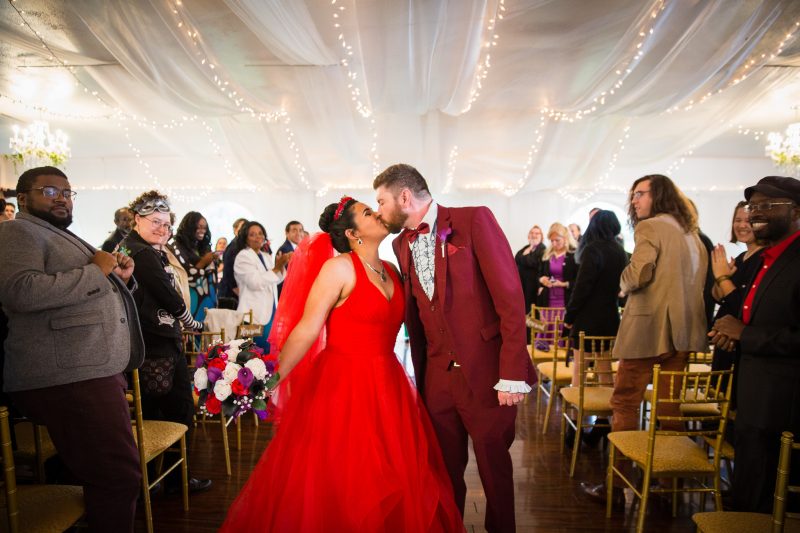 A most "strange and unusual" Beetlejuice wedding (officiated by Miss Argentina!)
