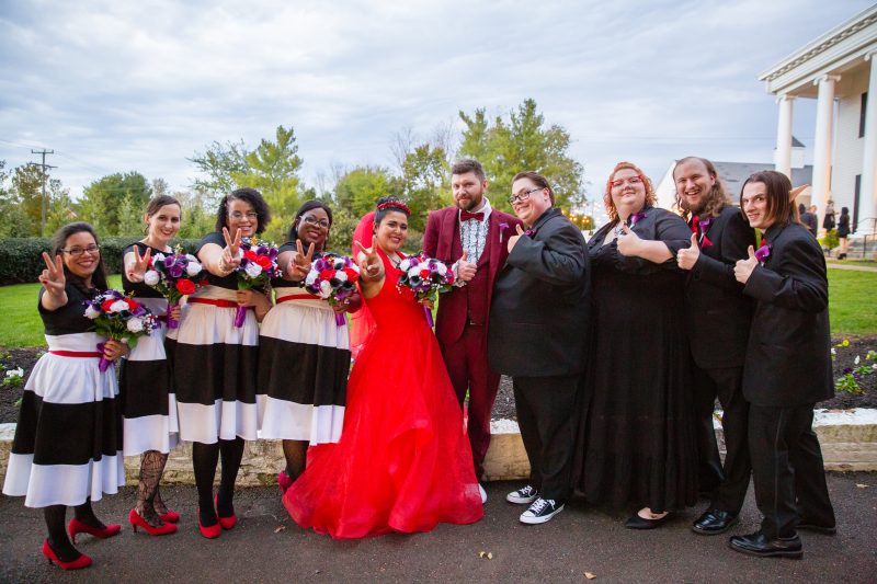 A most "strange and unusual" Beetlejuice wedding (with the movie wedding outfits!)