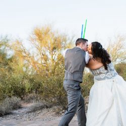 A magical blend of cultures: a Navajo Irish mountain wedding meets Star Wars