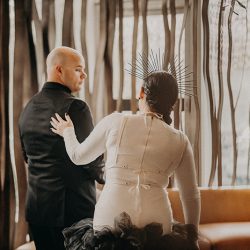 tiffany.halloween.goth .wedding.atlanta.photography 0298 - This Atlanta goth chic wedding had a headpiece to die for This Atlanta goth chic wedding had a headpiece to die for