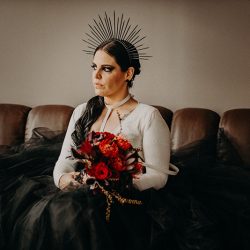tiffany.halloween.goth .wedding.atlanta.photography 0373 - This Atlanta goth chic wedding had a headpiece to die for This Atlanta goth chic wedding had a headpiece to die for