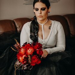tiffany.halloween.goth .wedding.atlanta.photography 0389 - This Atlanta goth chic wedding had a headpiece to die for This Atlanta goth chic wedding had a headpiece to die for