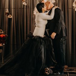 tiffany.halloween.goth .wedding.atlanta.photography 0506 - This Atlanta goth chic wedding had a headpiece to die for This Atlanta goth chic wedding had a headpiece to die for