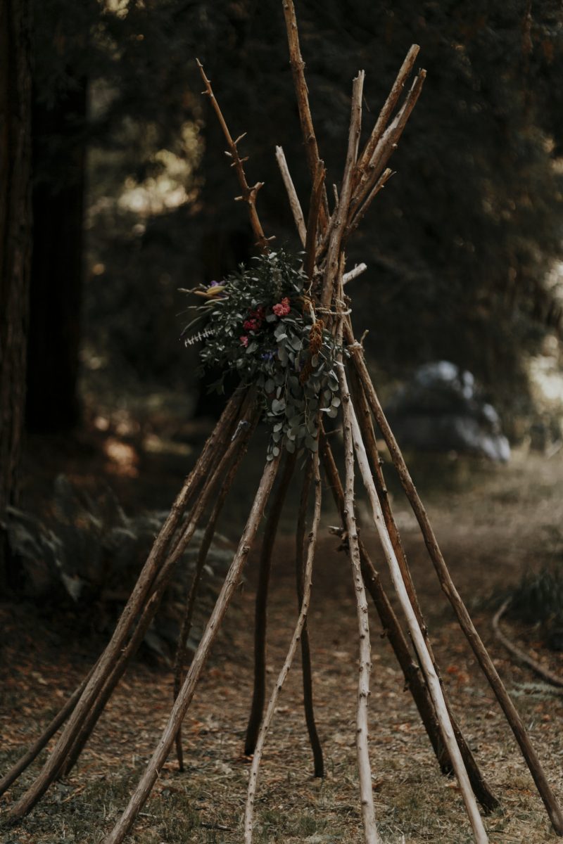 A magical handmade music fest-style wedding in the redwoods