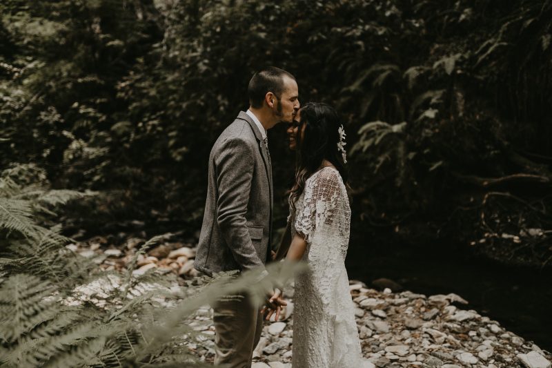 A magical handmade music fest-style wedding in the redwoods