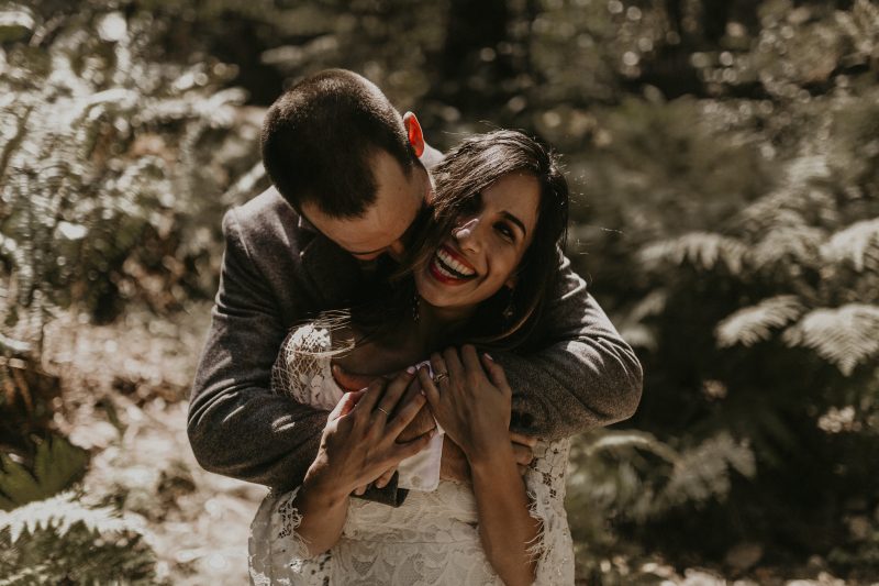 A magical handmade music fest-style wedding in the redwoods