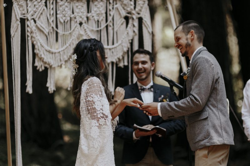 A magical handmade music fest-style wedding in the redwoods