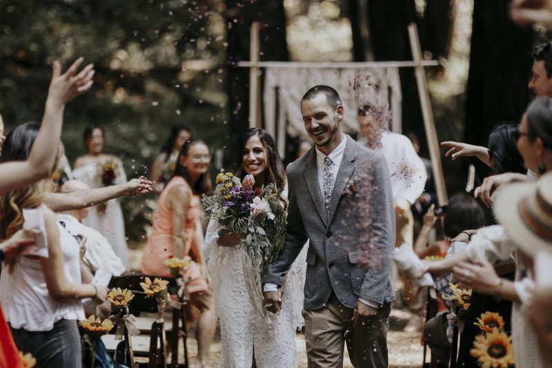 A magical handmade music fest-style wedding in the redwoods