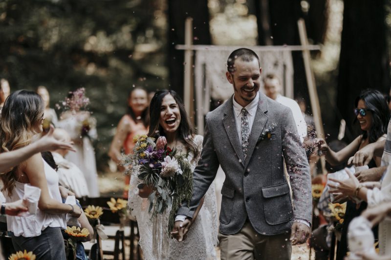 A magical handmade music fest-style wedding in the redwoods