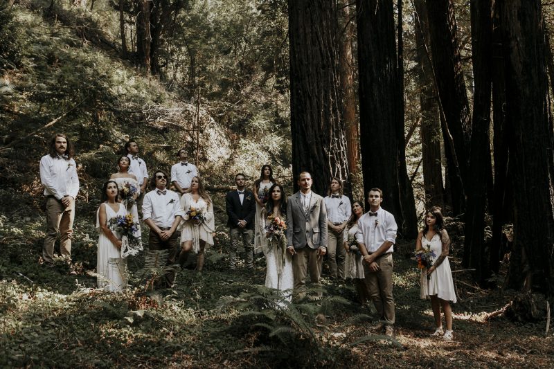 A magical handmade music fest-style wedding in the redwoods
