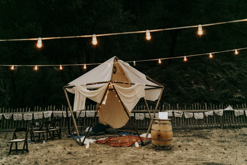 A magical handmade music fest-style wedding in the redwoods
