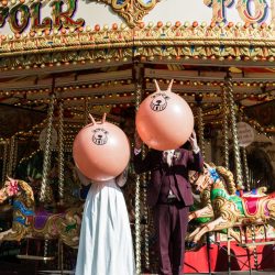 OBB 025 - This outdoor carousel wedding had rainbow decor and a doggy bridesmaid This outdoor carousel wedding had rainbow decor and a doggy bridesmaid