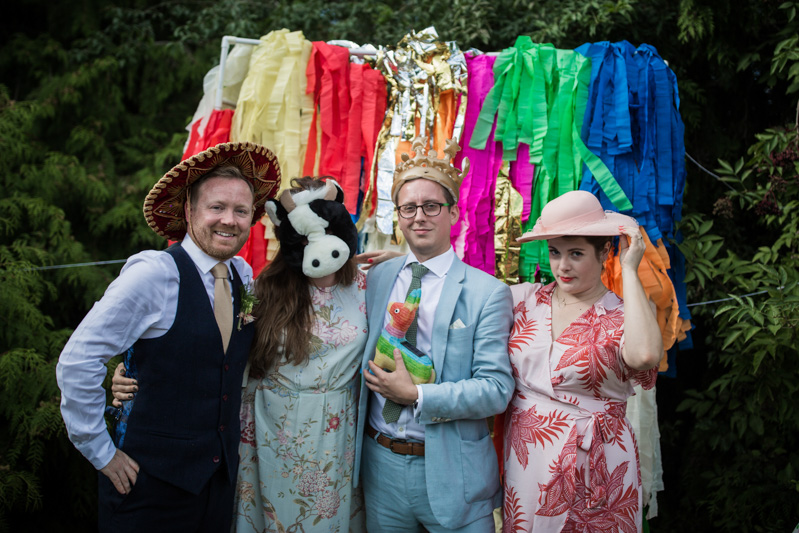 This outdoor carousel wedding had rainbow decor and a doggy bridesmaid