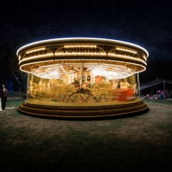 OBB 050 - This outdoor carousel wedding had rainbow decor and a doggy bridesmaid This outdoor carousel wedding had rainbow decor and a doggy bridesmaid
