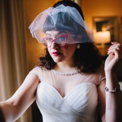 It's guitars & malt shop love at this retro diner-themed wedding