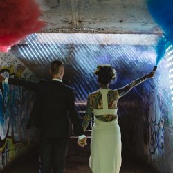 1R8A7933 - This creative & edgy wedding combined ultra glam with street art and ring tattoos This edgy Chicago wedding combined ultra glam with street art and ring tattoos
