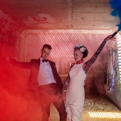 1R8A7966 - This creative & edgy wedding combined ultra glam with street art and ring tattoos This edgy Chicago wedding combined ultra glam with street art and ring tattoos