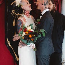 1R8A8425 - This creative & edgy wedding combined ultra glam with street art and ring tattoos This edgy Chicago wedding combined ultra glam with street art and ring tattoos
