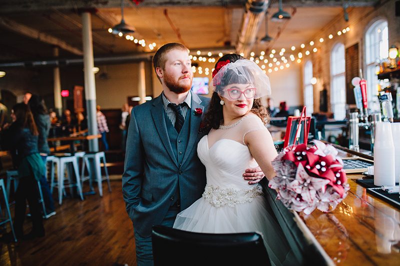 It's guitars & malt shop love at this retro diner-themed wedding