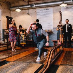 It's guitars & malt shop love at this retro diner-themed wedding