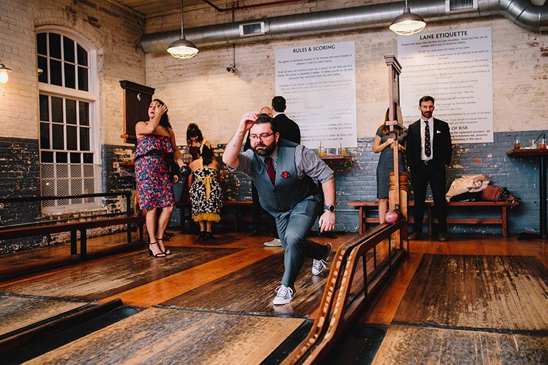 It's guitars & malt shop love at this retro diner-themed wedding
