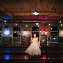 It's guitars & malt shop love at this retro diner-themed wedding