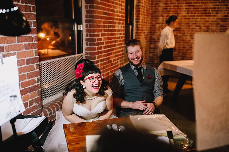 It's guitars & malt shop love at this retro diner-themed wedding