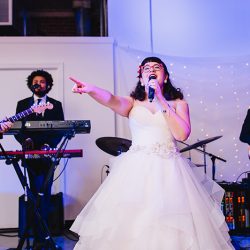 It's guitars & malt shop love at this retro diner-themed wedding