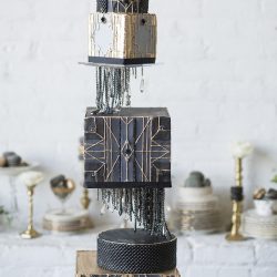 Industrial chic vibes at this vintage-inspired two-groom wedding inspiration