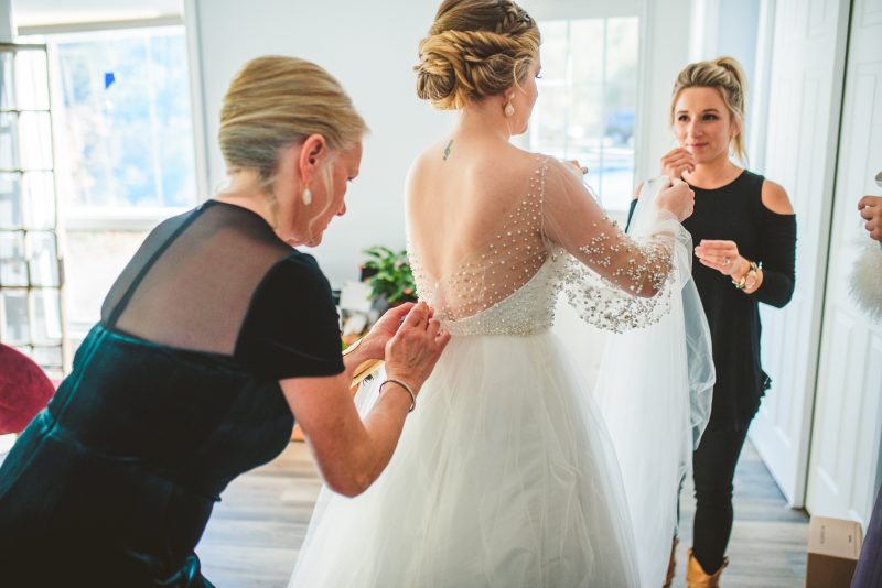 A tea party wedding with dinosaurs, DIY, & a gorgeous gown made by the bride