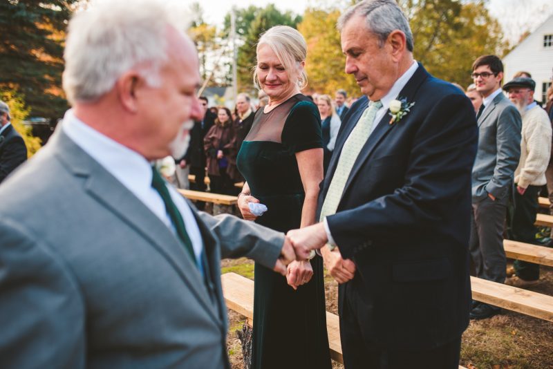 A backyard wedding with dinosaurs, DIY, & a gorgeous gown made by the bride