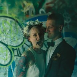 IMG 7480 2 - This creative & edgy wedding combined ultra glam with street art and ring tattoos This edgy Chicago wedding combined ultra glam with street art and ring tattoos