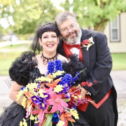 This bride bought her black dress 30 year ago and finally got to wear it at her spooktacular wedding