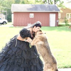 This bride bought her black dress 30 year ago and finally got to wear it at her spooktacular wedding