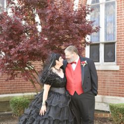 This bride bought her black dress 30 year ago and finally got to wear it at her spooktacular wedding