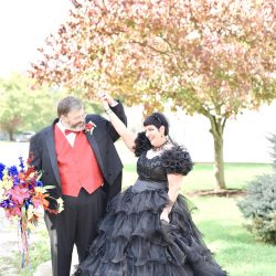 This bride bought her black dress 30 year ago and finally got to wear it at her spooktacular wedding