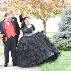 This bride bought her black dress 30 year ago and finally got to wear it at her spooktacular wedding