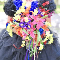 This bride bought her black dress 30 year ago and finally got to wear it at her spooktacular wedding