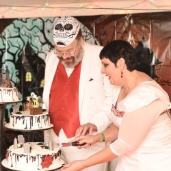 This bride bought her black dress 30 year ago and finally got to wear it at her spooktacular wedding