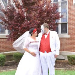 This bride bought her black dress 30 year ago and finally got to wear it at her spooktacular wedding