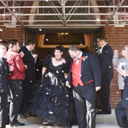 This bride bought her black dress 30 year ago and finally got to wear it at her spooktacular wedding